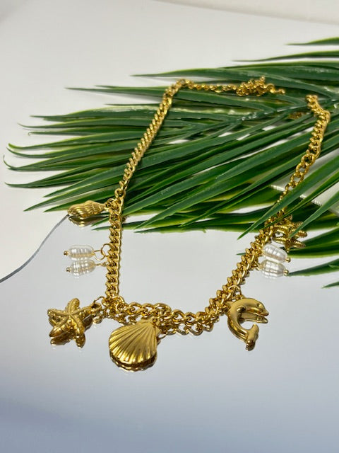 Beach ketting goud