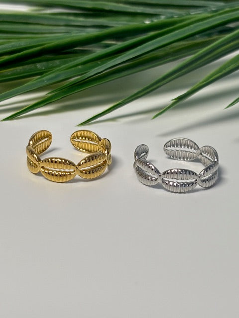 Shell ring goud